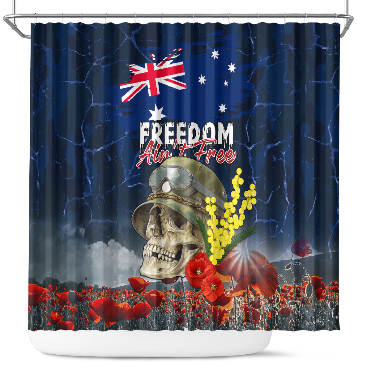 Australia ANZAC Day Shower Curtain Freedom Ain't Free