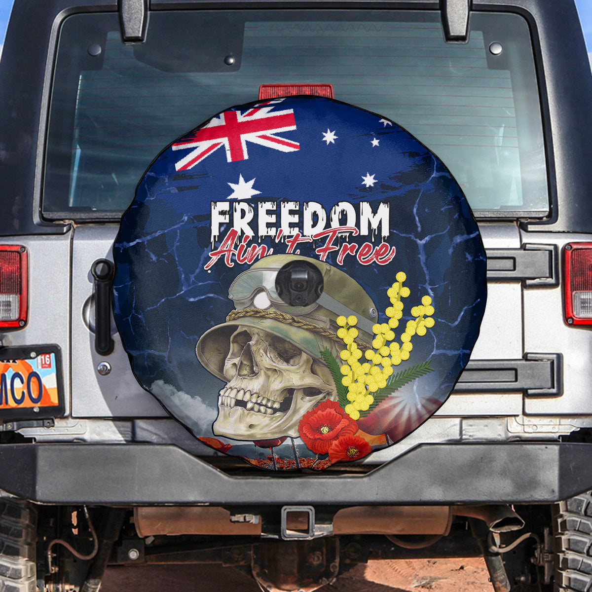 Australia ANZAC Day Spare Tire Cover Freedom Ain't Free