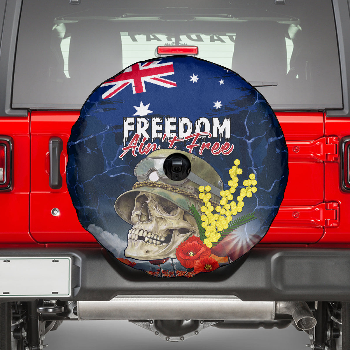 Australia ANZAC Day Spare Tire Cover Freedom Ain't Free
