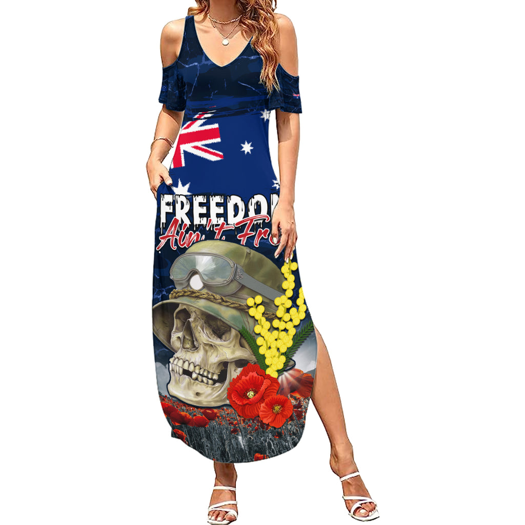 Australia ANZAC Day Summer Maxi Dress Freedom Ain't Free