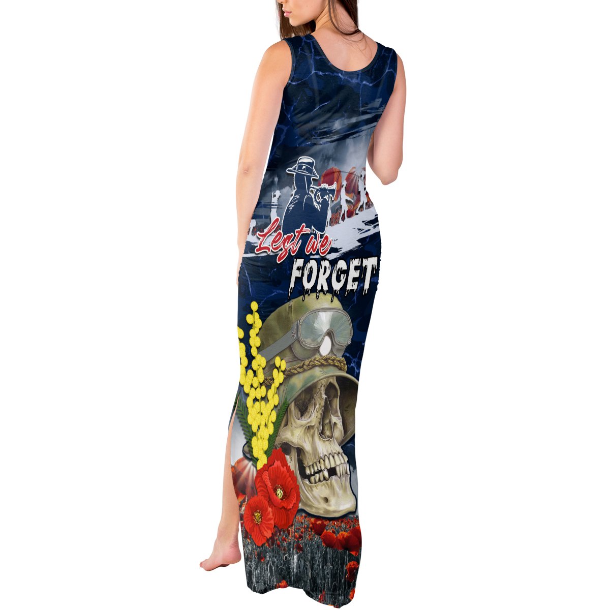 Australia ANZAC Day Tank Maxi Dress Freedom Ain't Free