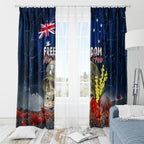 Australia ANZAC Day Window Curtain Freedom Ain't Free