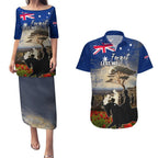 Australia ANZAC Day Couples Matching Puletasi and Hawaiian Shirt The Lonesome Pine