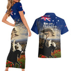 Australia ANZAC Day Couples Matching Short Sleeve Bodycon Dress and Hawaiian Shirt The Lonesome Pine