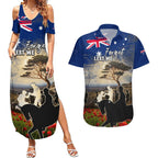 Australia ANZAC Day Couples Matching Summer Maxi Dress and Hawaiian Shirt The Lonesome Pine