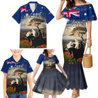 Australia ANZAC Day Family Matching Mermaid Dress and Hawaiian Shirt The Lonesome Pine