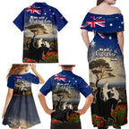 Australia ANZAC Day Family Matching Off Shoulder Maxi Dress and Hawaiian Shirt The Lonesome Pine
