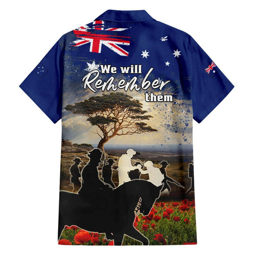 Australia ANZAC Day Family Matching Off Shoulder Short Dress and Hawaiian Shirt The Lonesome Pine
