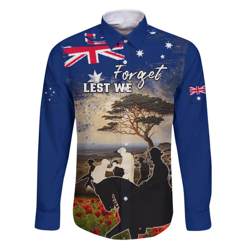 Australia ANZAC Day Family Matching Off Shoulder Short Dress and Hawaiian Shirt The Lonesome Pine