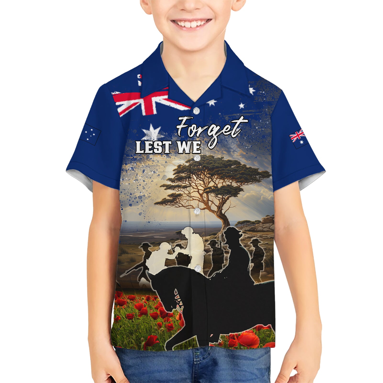 Australia ANZAC Day Kid Hawaiian Shirt The Lonesome Pine
