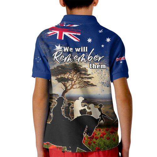 Australia ANZAC Day Kid Polo Shirt The Lonesome Pine