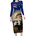 Australia ANZAC Day Long Sleeve Bodycon Dress The Lonesome Pine
