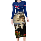 Australia ANZAC Day Long Sleeve Bodycon Dress The Lonesome Pine