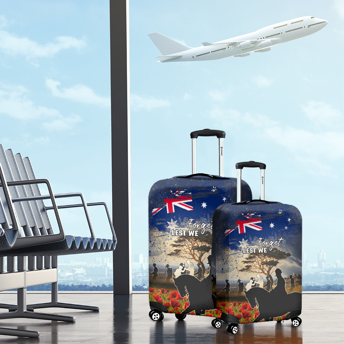 Australia ANZAC Day Luggage Cover The Lonesome Pine