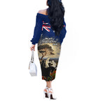 Australia ANZAC Day Off The Shoulder Long Sleeve Dress The Lonesome Pine