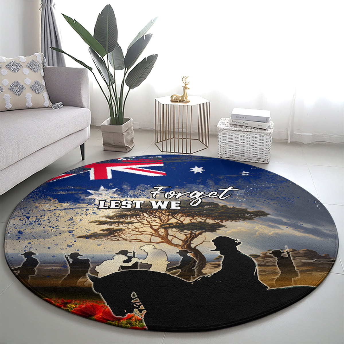 Australia ANZAC Day Round Carpet The Lonesome Pine