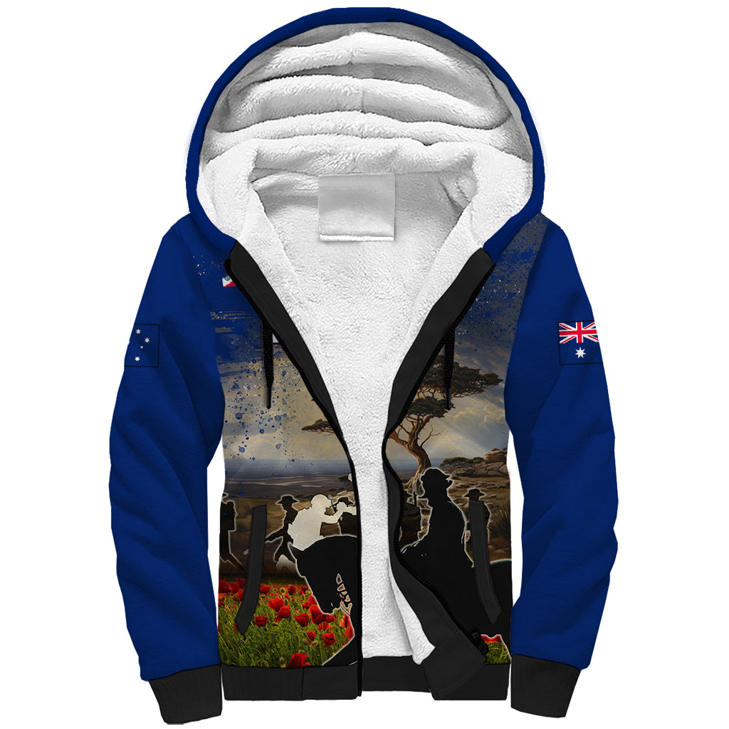 Australia ANZAC Day Sherpa Hoodie The Lonesome Pine