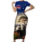 Australia ANZAC Day Short Sleeve Bodycon Dress The Lonesome Pine