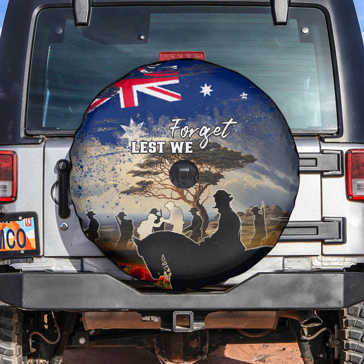 Australia ANZAC Day Spare Tire Cover The Lonesome Pine