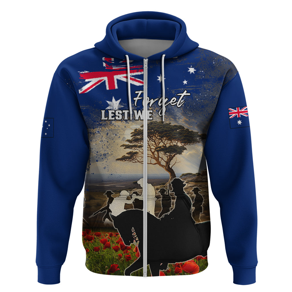 Australia ANZAC Day Zip Hoodie The Lonesome Pine