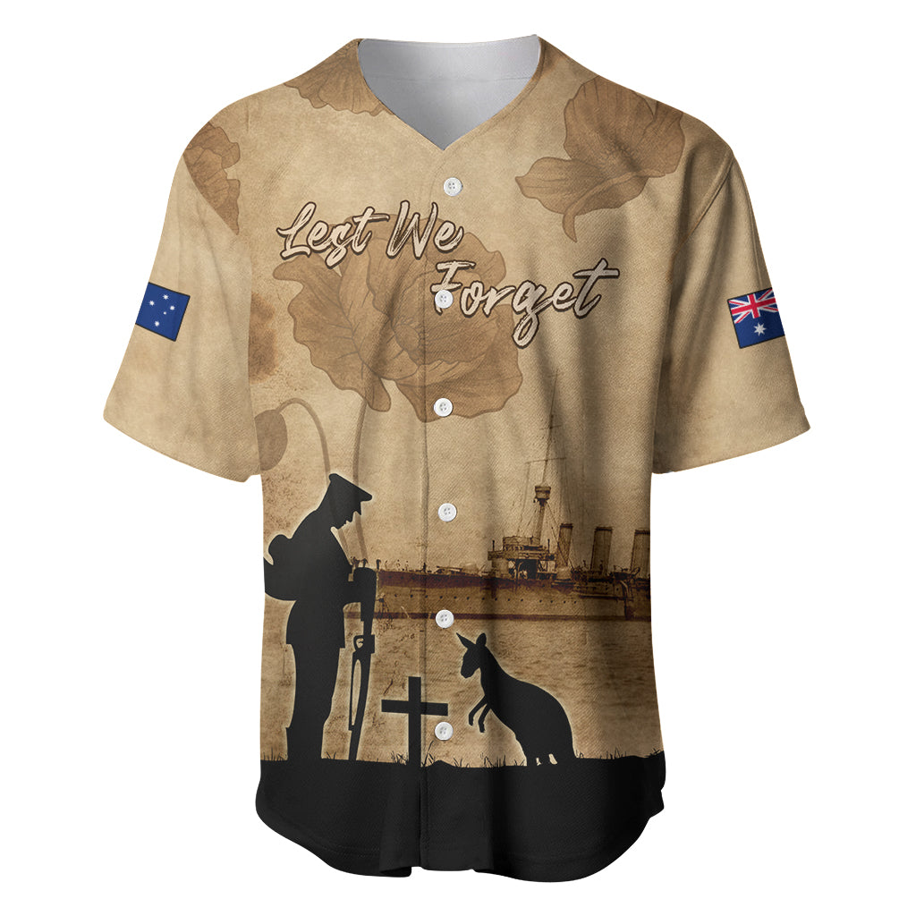Australia ANZAC Day Baseball Jersey HMAS Sydney I Chatham-Class Light Cruiser