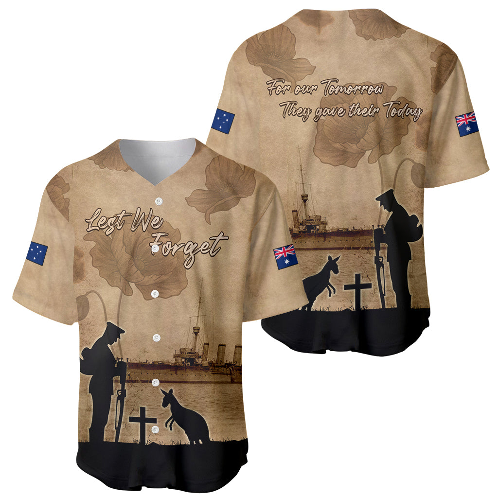 Australia ANZAC Day Baseball Jersey HMAS Sydney I Chatham-Class Light Cruiser