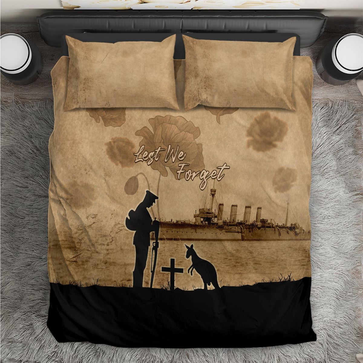 Australia ANZAC Day Bedding Set HMAS Sydney I Chatham-Class Light Cruiser
