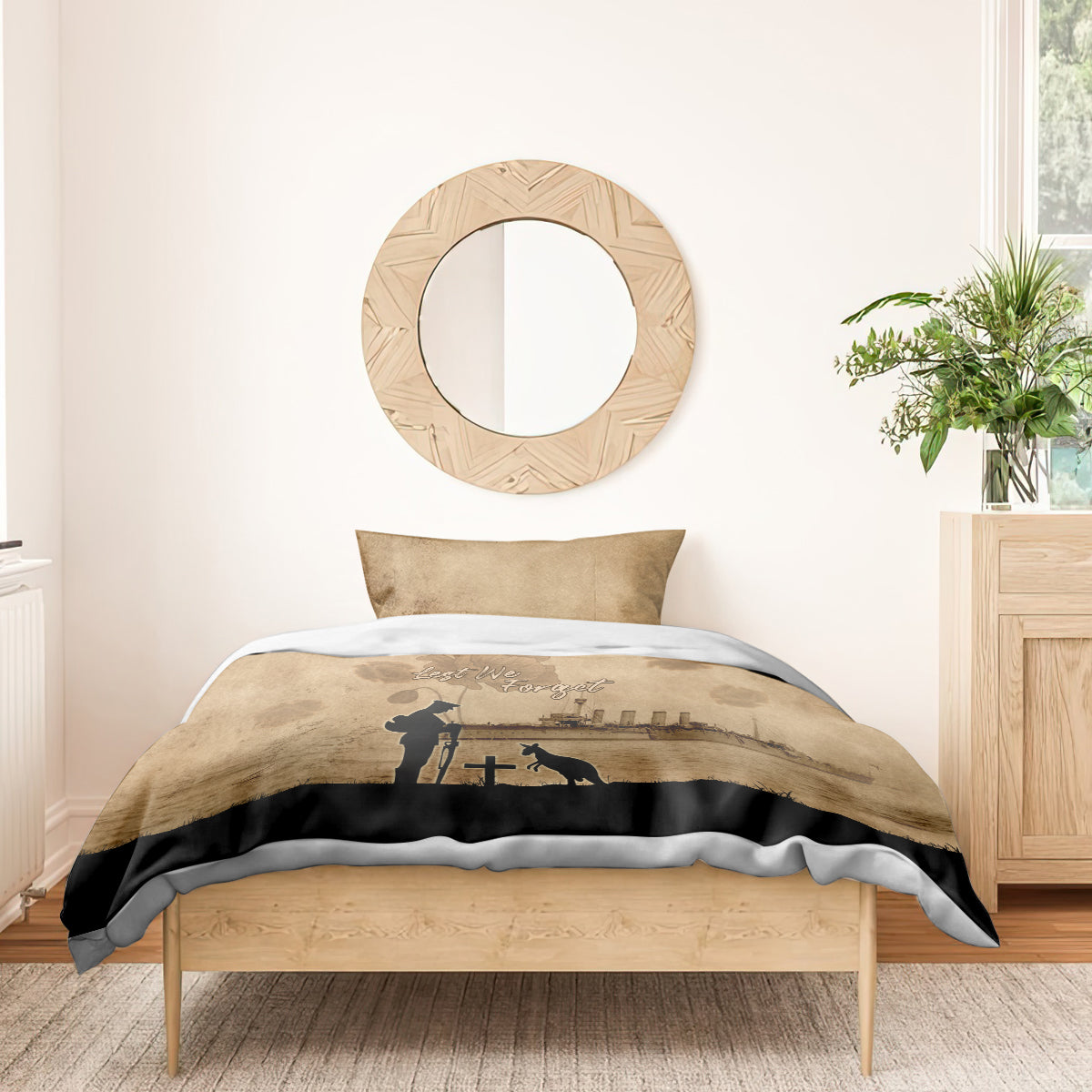 Australia ANZAC Day Bedding Set HMAS Sydney I Chatham-Class Light Cruiser