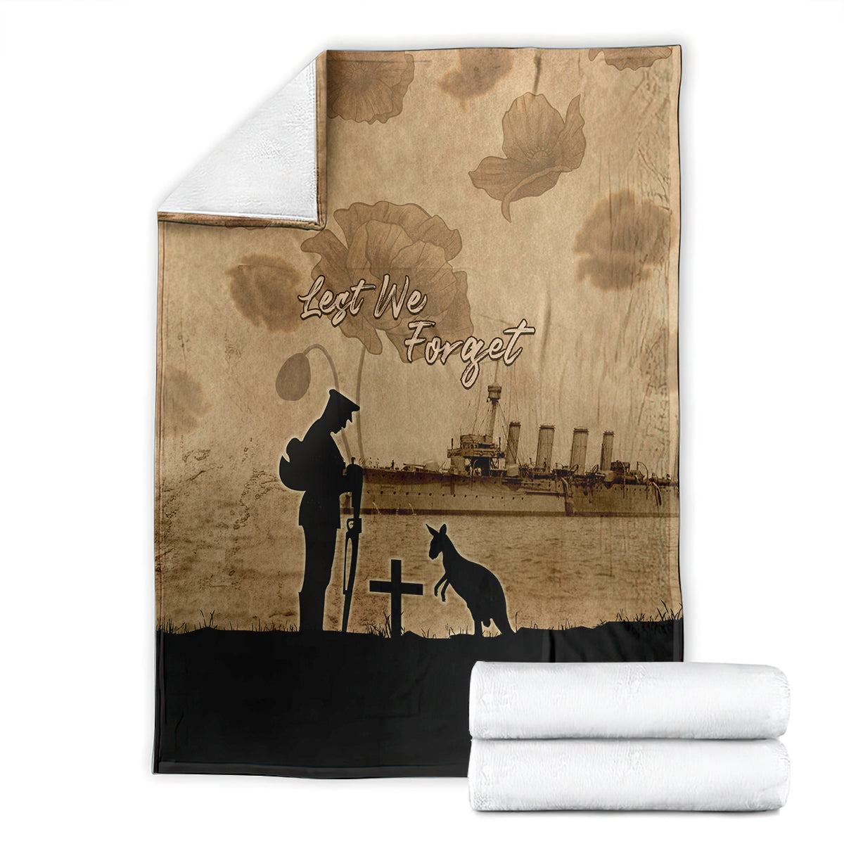 Australia ANZAC Day Blanket HMAS Sydney I Chatham-Class Light Cruiser