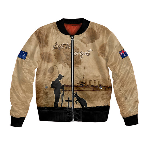 Australia ANZAC Day Bomber Jacket HMAS Sydney I Chatham-Class Light Cruiser