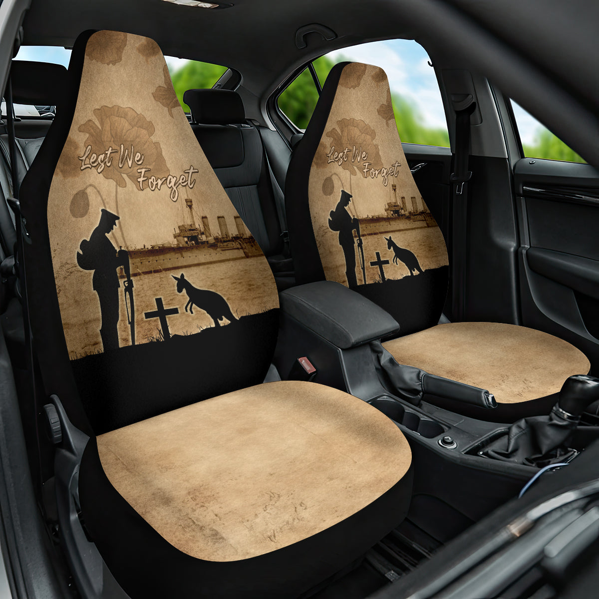 Australia ANZAC Day Car Seat Cover HMAS Sydney I Chatham-Class Light Cruiser