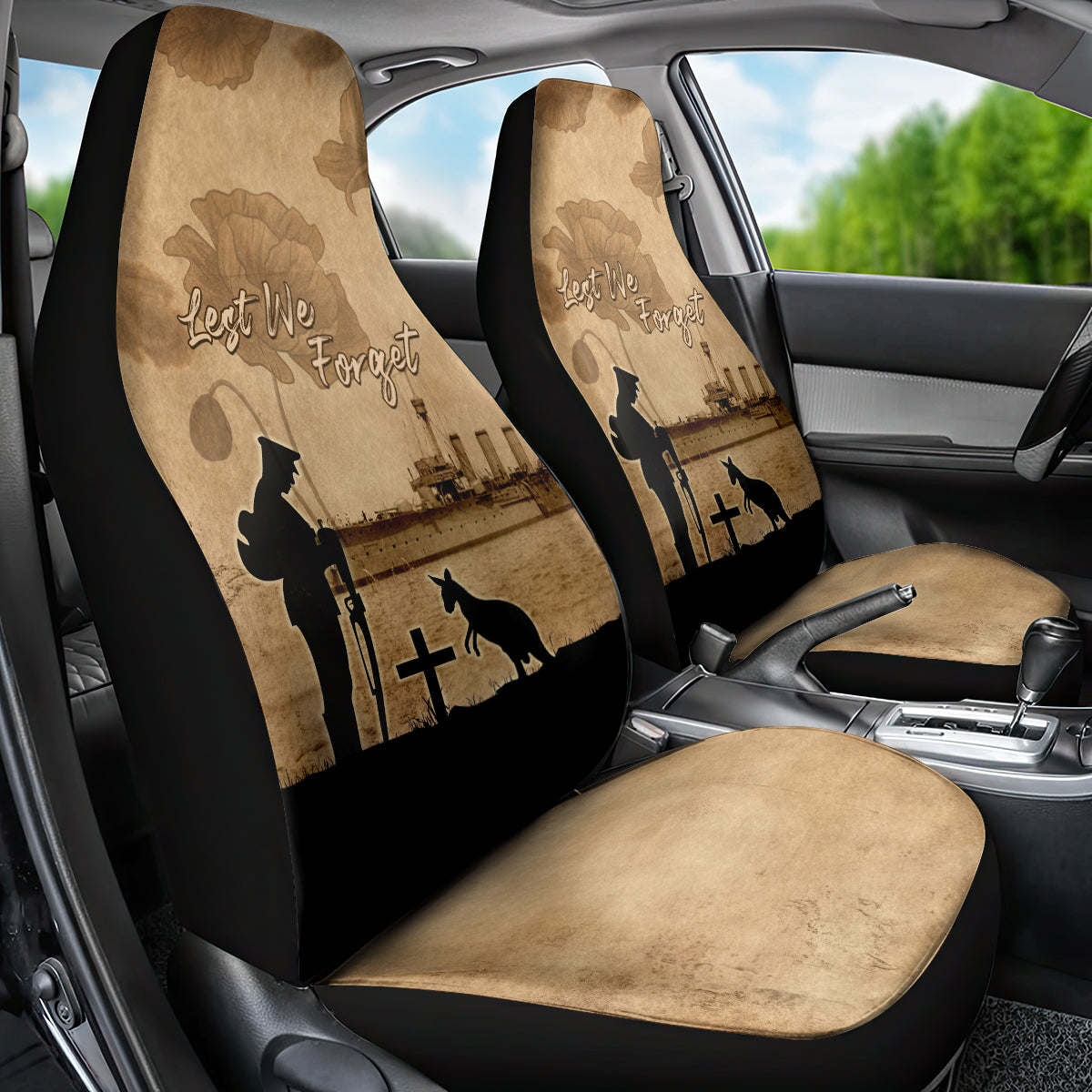 Australia ANZAC Day Car Seat Cover HMAS Sydney I Chatham-Class Light Cruiser