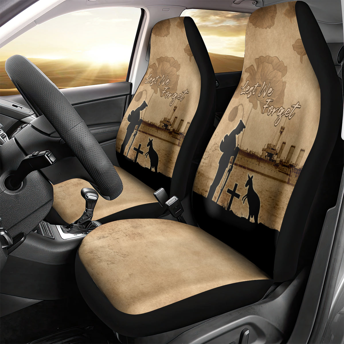 Australia ANZAC Day Car Seat Cover HMAS Sydney I Chatham-Class Light Cruiser