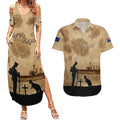 Australia ANZAC Day Couples Matching Summer Maxi Dress and Hawaiian Shirt HMAS Sydney I Chatham-Class Light Cruiser