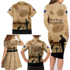 Australia ANZAC Day Family Matching Long Sleeve Bodycon Dress and Hawaiian Shirt HMAS Sydney I Chatham-Class Light Cruiser