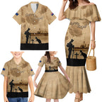 Australia ANZAC Day Family Matching Mermaid Dress and Hawaiian Shirt HMAS Sydney I Chatham-Class Light Cruiser