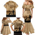 Australia ANZAC Day Family Matching Mermaid Dress and Hawaiian Shirt HMAS Sydney I Chatham-Class Light Cruiser