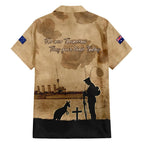 Australia ANZAC Day Family Matching Off Shoulder Maxi Dress and Hawaiian Shirt HMAS Sydney I Chatham-Class Light Cruiser