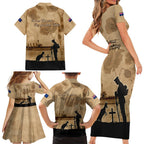 Australia ANZAC Day Family Matching Short Sleeve Bodycon Dress and Hawaiian Shirt HMAS Sydney I Chatham-Class Light Cruiser
