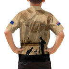 Australia ANZAC Day Family Matching Summer Maxi Dress and Hawaiian Shirt HMAS Sydney I Chatham-Class Light Cruiser