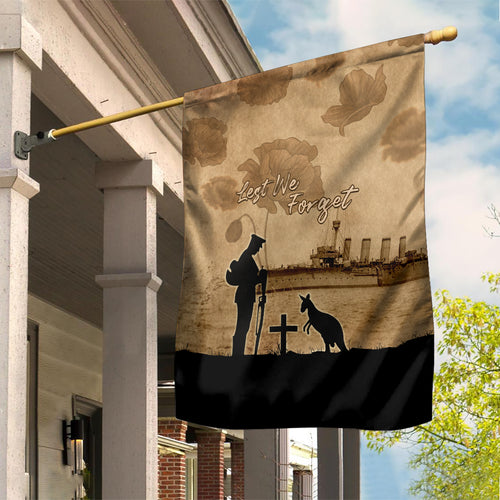 Australia ANZAC Day Garden Flag HMAS Sydney I Chatham-Class Light Cruiser