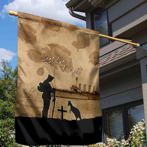 Australia ANZAC Day Garden Flag HMAS Sydney I Chatham-Class Light Cruiser