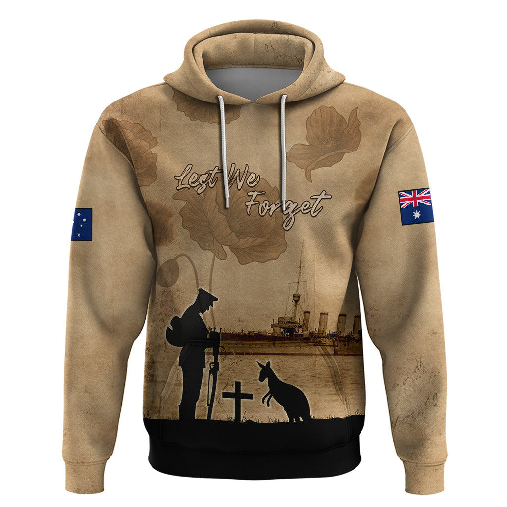Australia ANZAC Day Hoodie HMAS Sydney I Chatham-Class Light Cruiser