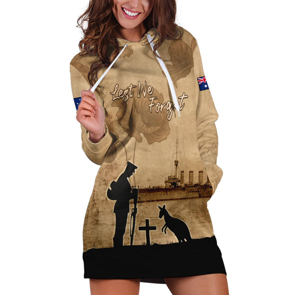 Australia ANZAC Day Hoodie Dress HMAS Sydney I Chatham-Class Light Cruiser