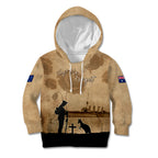 Australia ANZAC Day Kid Hoodie HMAS Sydney I Chatham-Class Light Cruiser