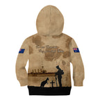 Australia ANZAC Day Kid Hoodie HMAS Sydney I Chatham-Class Light Cruiser