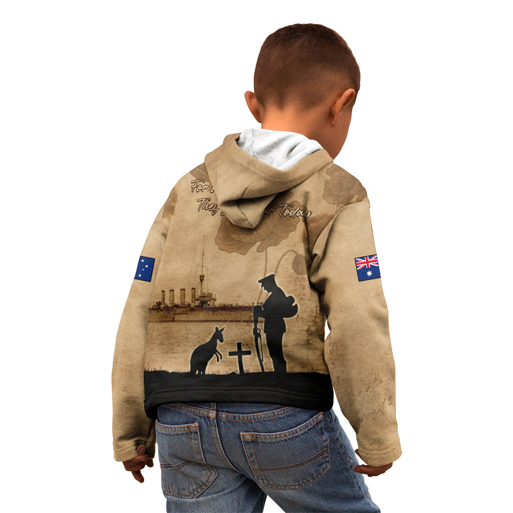 Australia ANZAC Day Kid Hoodie HMAS Sydney I Chatham-Class Light Cruiser