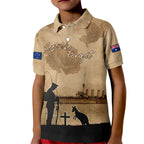 Australia ANZAC Day Kid Polo Shirt HMAS Sydney I Chatham-Class Light Cruiser