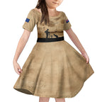Australia ANZAC Day Kid Short Sleeve Dress HMAS Sydney I Chatham-Class Light Cruiser