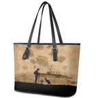 Australia ANZAC Day Leather Tote Bag HMAS Sydney I Chatham-Class Light Cruiser